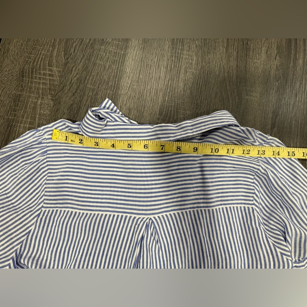 NAIF Blue and White Striped Button Down Shirt - Picture 7 of 11